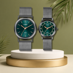 TIMEX Analog Watch for Pair with Round Dial & Water Resistant Couple's Wrist Watches