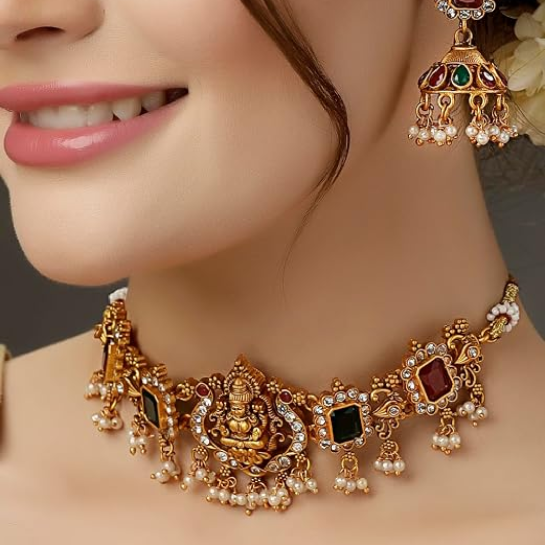Fancy Choker Traditional Temple Necklace - Image 2
